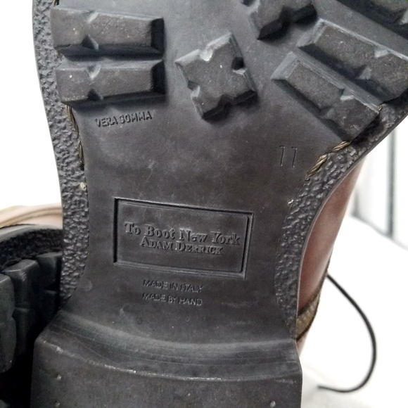 To Boot NY Adam Derrick Lace Up Boots #302304 Brown Made In Italy Size 11 - Picture 11 of 12
